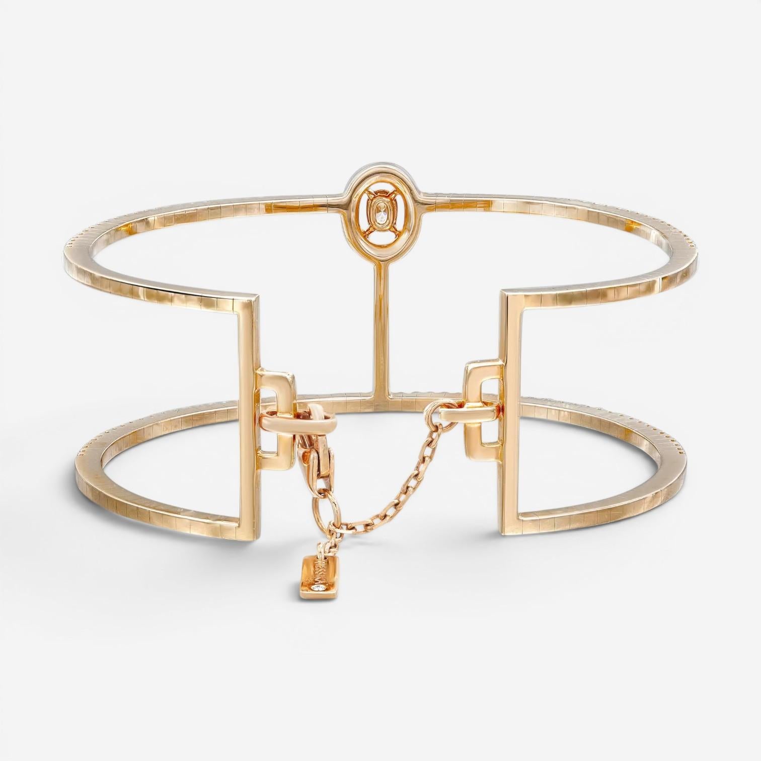 Messika Glam'Azone 18K Rose Gold Diamond Cuff Bracelet 07428-PG-S