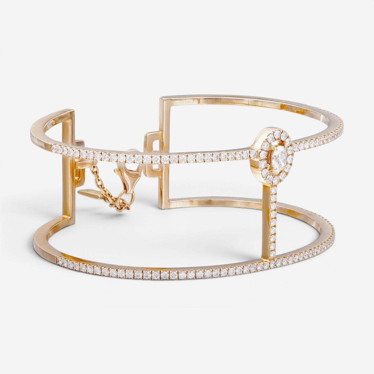 Messika Glam'Azone 18K Rose Gold Diamond Cuff Bracelet 07428-PG-S
