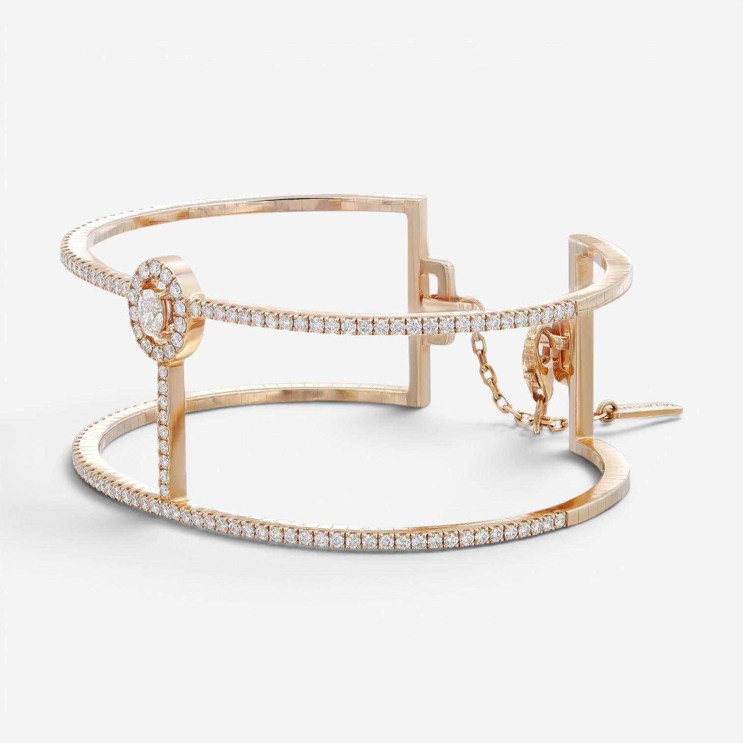 Messika Glam'Azone 18K Rose Gold Diamond Cuff Bracelet 07428-PG-S