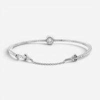 Messika Glam'Azone Skinny 18K White Gold Diamond Bangle Bracelet 06160-WG-M