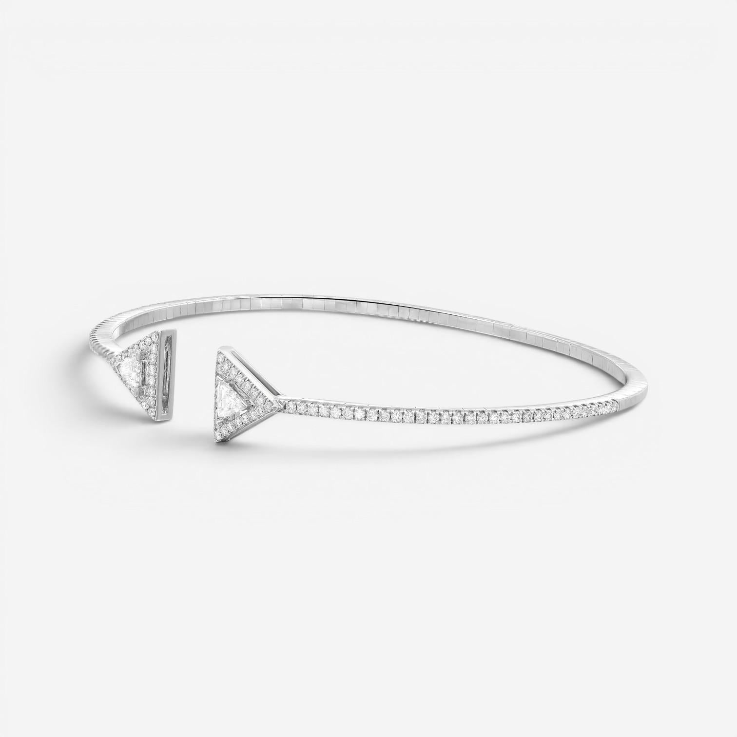 Messika Thea Skinny 18K White Gold Diamond Cuff Bracelet 06491-WG-M