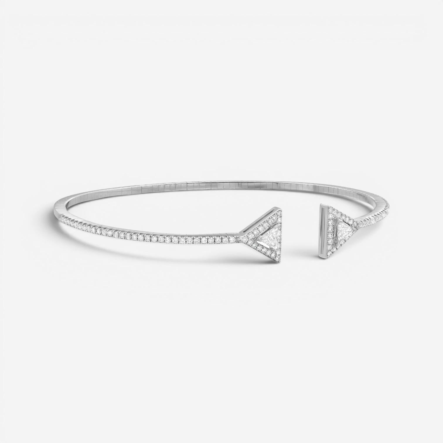 Messika Thea Skinny 18K White Gold Diamond Cuff Bracelet 06491-WG-M