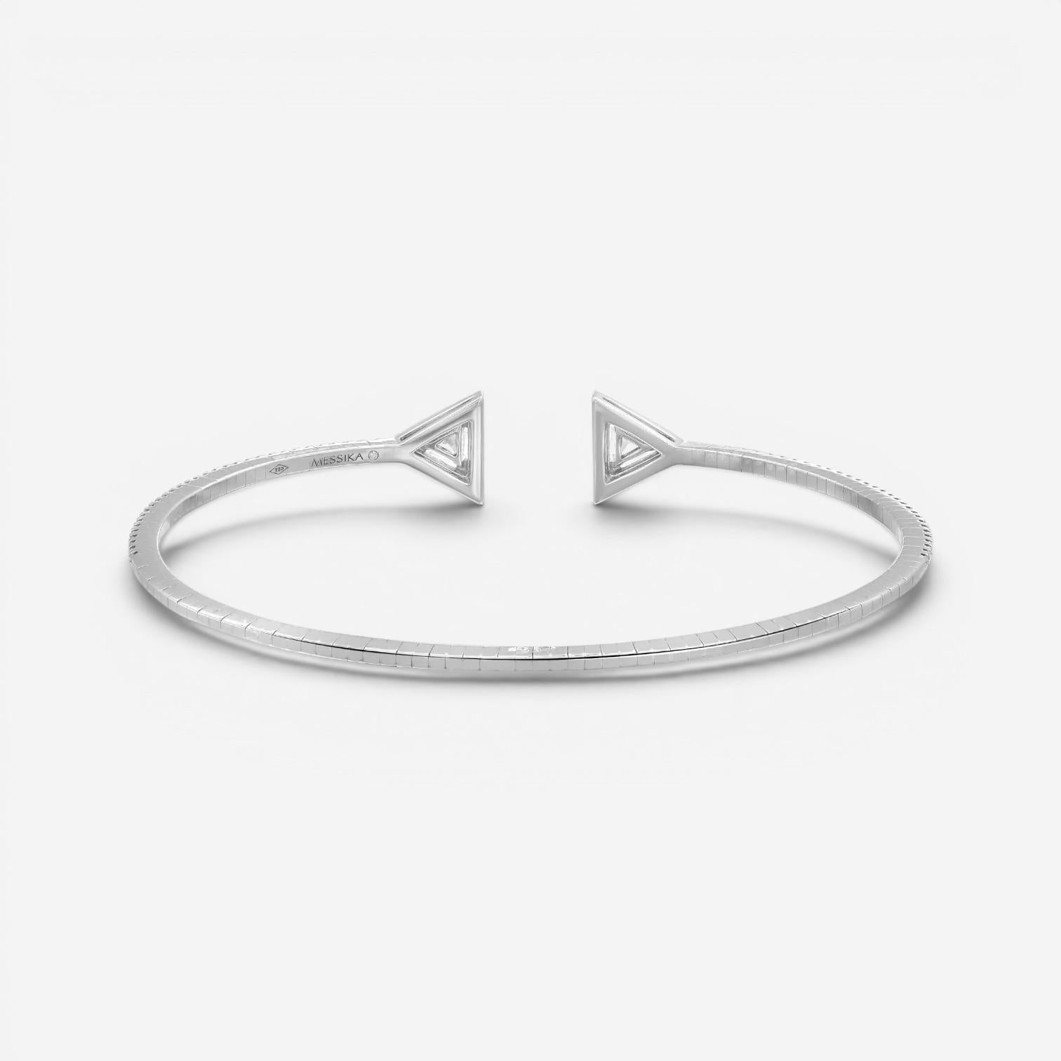Messika Thea Skinny 18K White Gold Diamond Cuff Bracelet 06491-WG-M