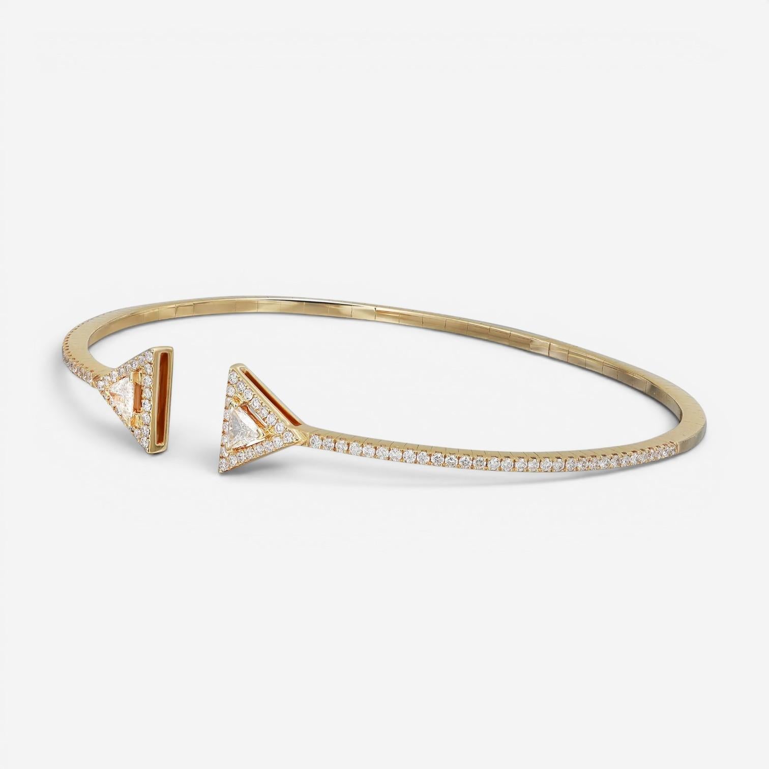 Messika Thea Skinny 18K Yellow Gold Diamond Cuff Bracelet 06491-YG-M