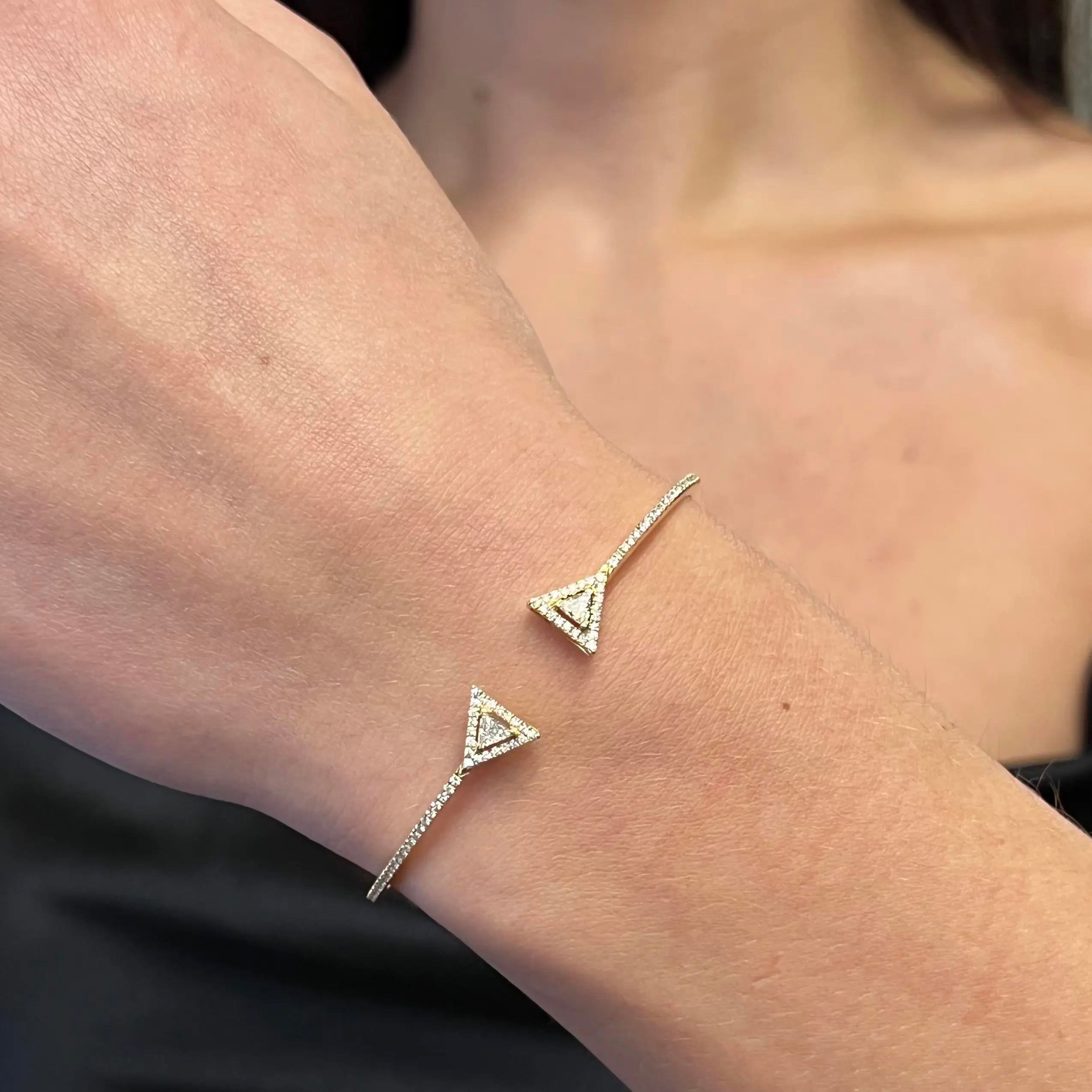 Messika Thea Skinny 18K Yellow Gold Diamond Cuff Bracelet 06491-YG-M