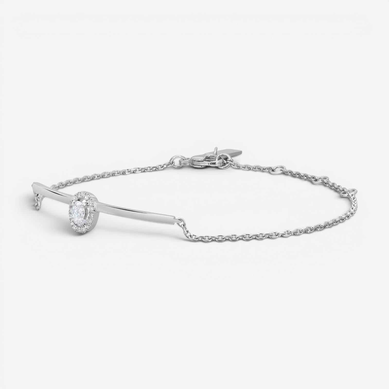 Messika Glam'Azone 18K White Gold Diamond Chain Bracelet 06176-WG