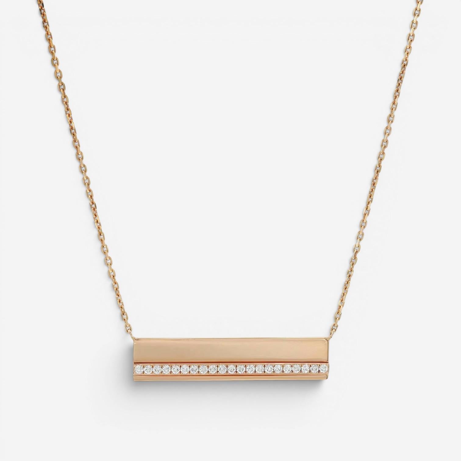 Messika Kate 18K Rose Gold Diamond Bar Pendant Necklace 05818-PG
