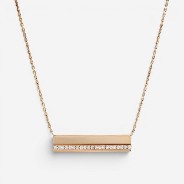 Messika Kate 18K Rose Gold Diamond Bar Pendant Necklace 05818-PG