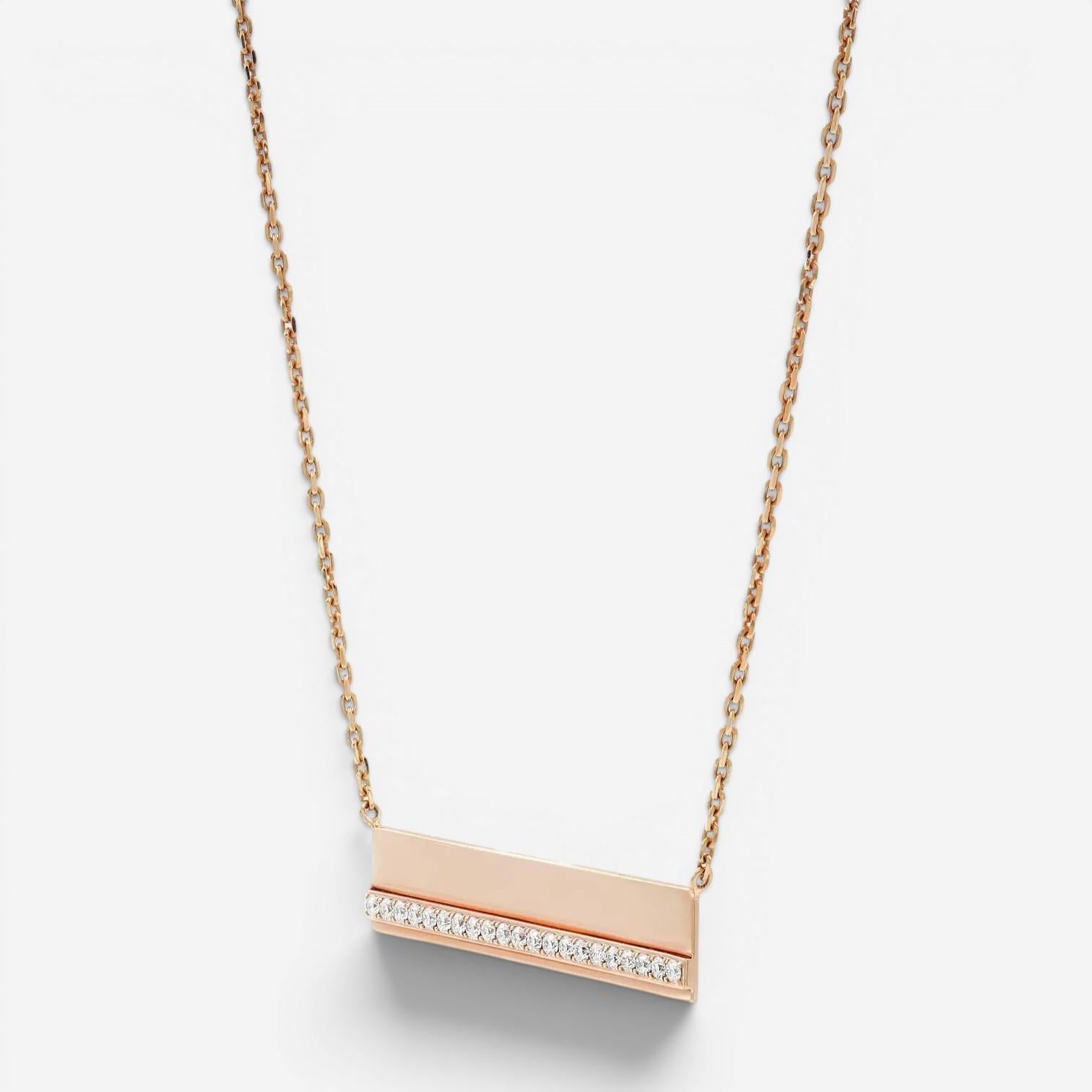 Messika Kate 18K Rose Gold Diamond Bar Pendant Necklace 05818-PG