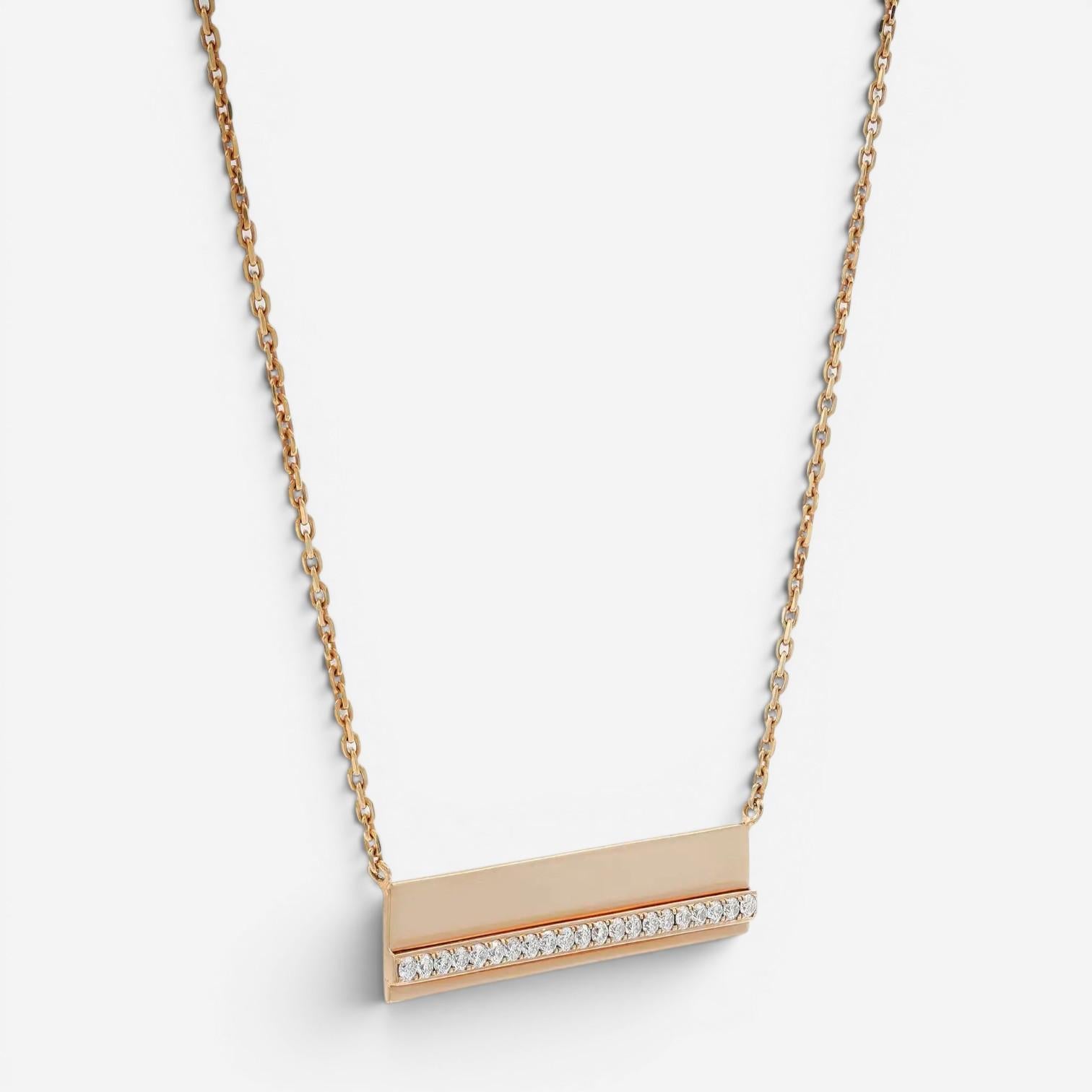 Messika Kate 18K Rose Gold Diamond Bar Pendant Necklace 05818-PG