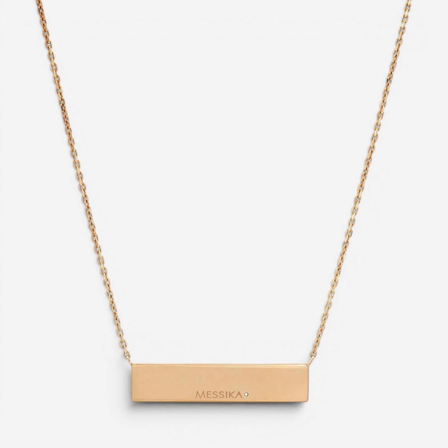Messika Kate 18K Rose Gold Diamond Bar Pendant Necklace 05818-PG