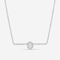 Messika Glam'Azone 18K White Gold Diamond Chain Bar Necklace 06139-WG