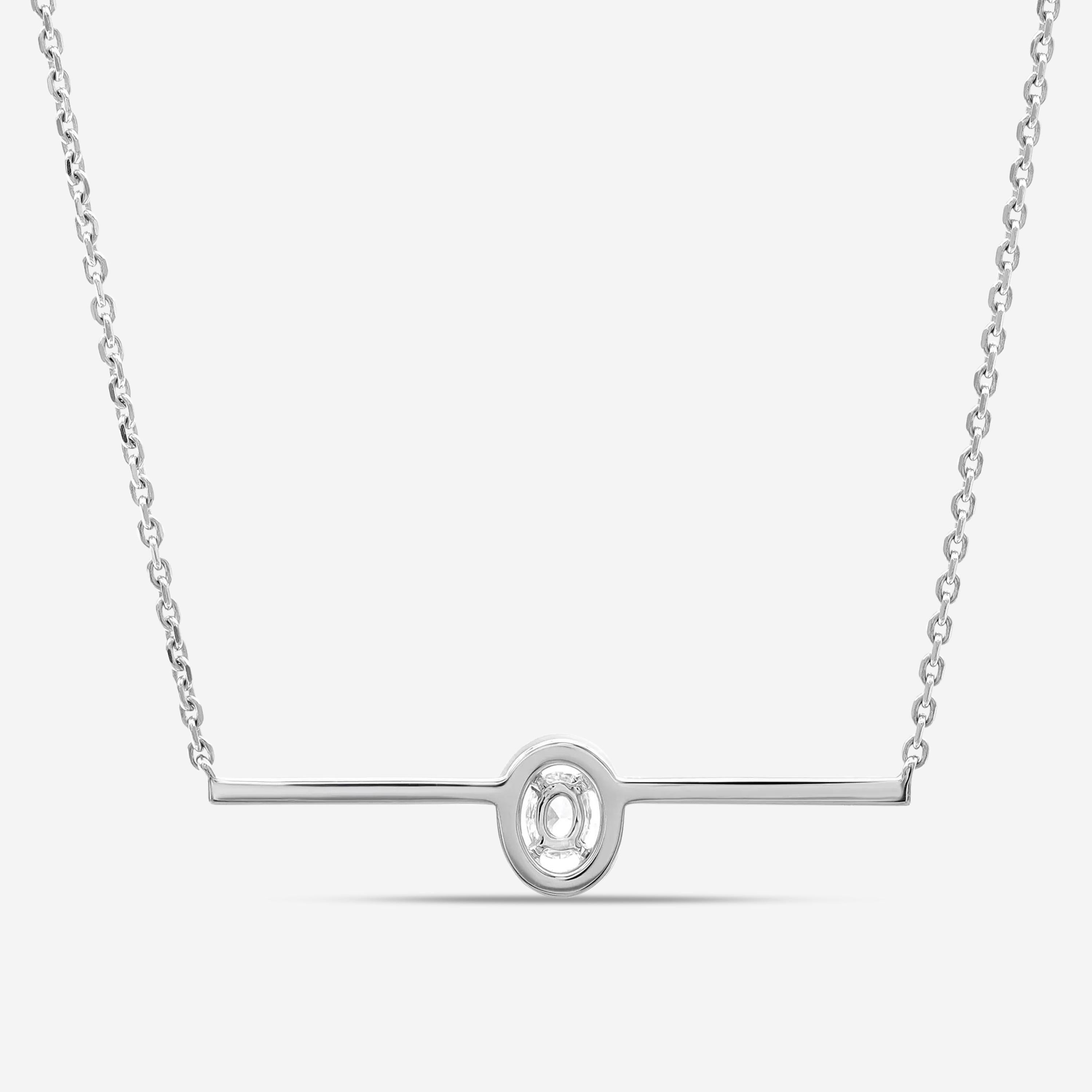 Messika Glam'Azone 18K White Gold Diamond Chain Bar Necklace 06139-WG