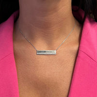 Messika Kate 18K White Gold Diamond Horizontal Bar Pendant Necklace 05818-WG