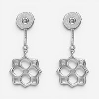 Messika Eden Dormeuses 18K White Gold Diamond Flower Drop Earrings 05275-WG