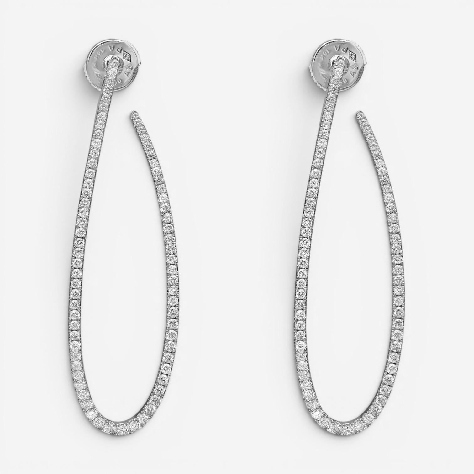 Messika Gatsby Ovales 18K White Gold Diamond Dangle Earrings 05615-WG