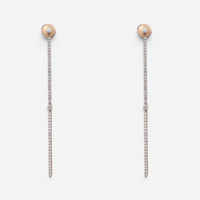 Messika 2 Barrettes Gatsby 18K Rose Gold Diamond Drop Earrings 05447-PG