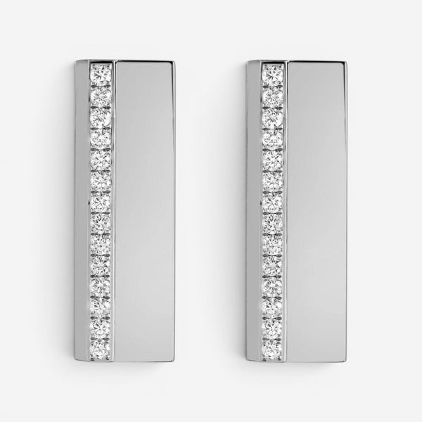 Messika Kate 18K White Gold Diamond Vertical Bar Drop Earrings 05826-WG