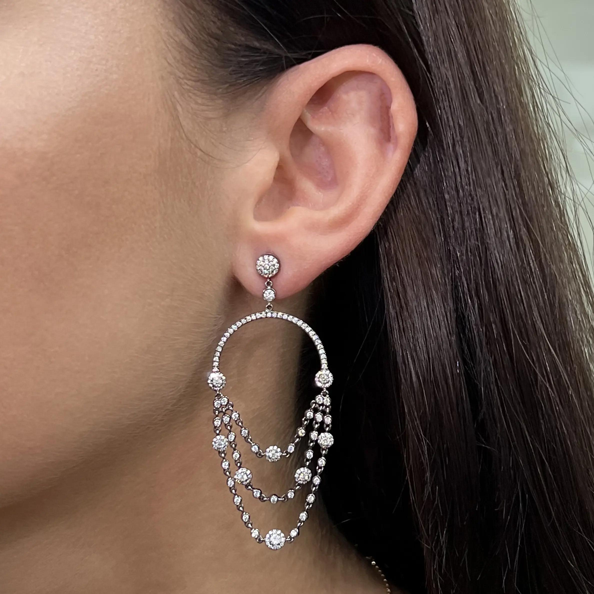 Messika Joy 18K Black Gold Diamond Chandelier Earrings 05361-BG