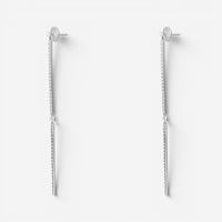 Messika 2 Barrettes Gatsby 18K White Gold Diamond Drop Earrings 05447-WG