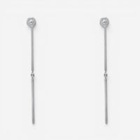 Messika 2 Barrettes Gatsby 18K White Gold Diamond Drop Earrings 05447-WG
