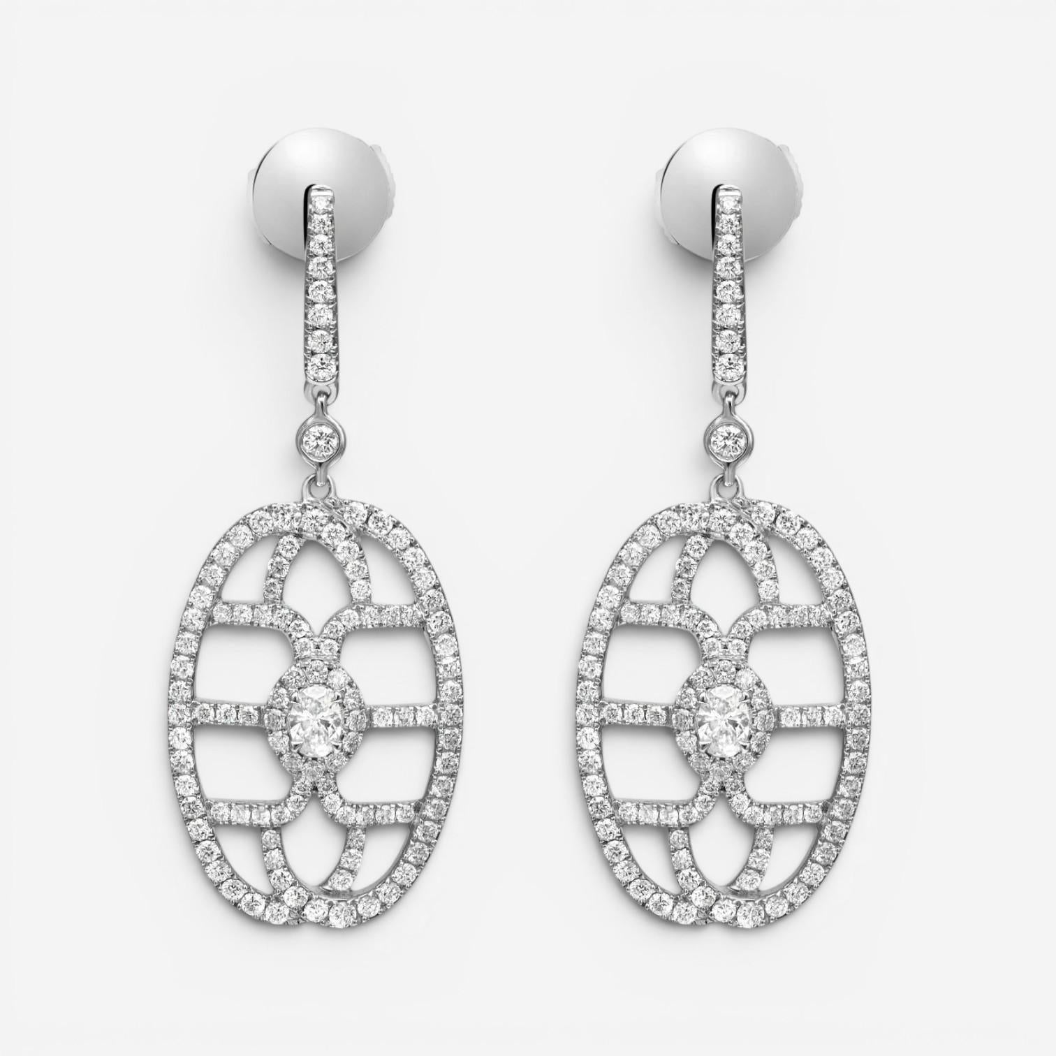 Messika New Amazone 18K White Gold Diamond Drop Earrings 05470-WG