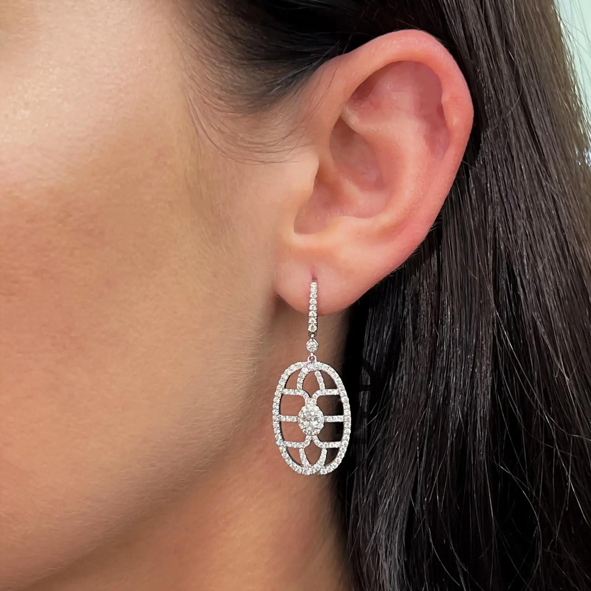 Messika New Amazone 18K White Gold Diamond Drop Earrings 05470-WG