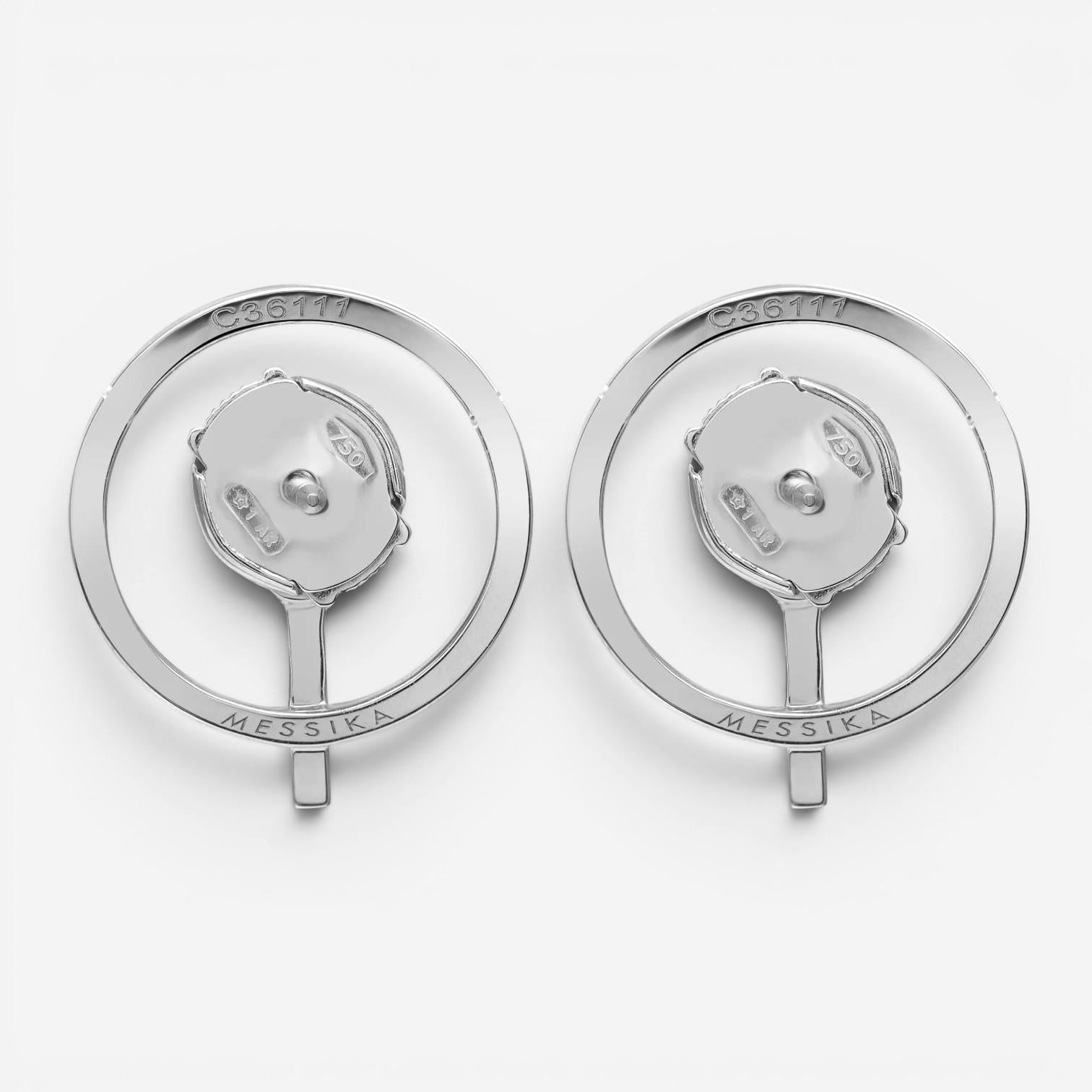 Messika Glam'Azone Graphic 18K White Gold Diamond Earrings 07179-WG