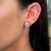 Messika Glam'Azone Graphic 18K White Gold Diamond Earrings 07179-WG