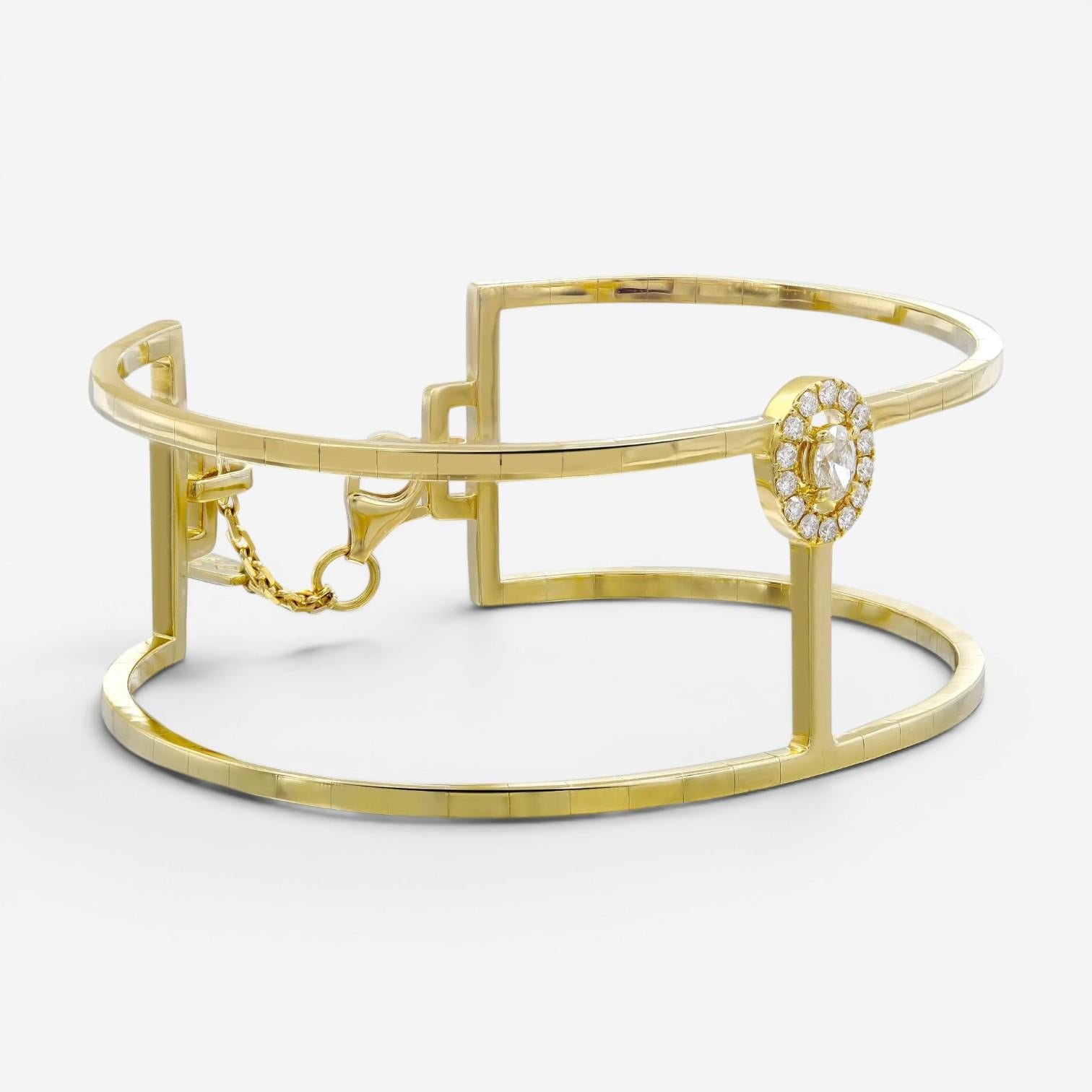 Messika Glam'Azone 18K Yellow Gold Diamond Cuff Bracelet 06498-YG-S