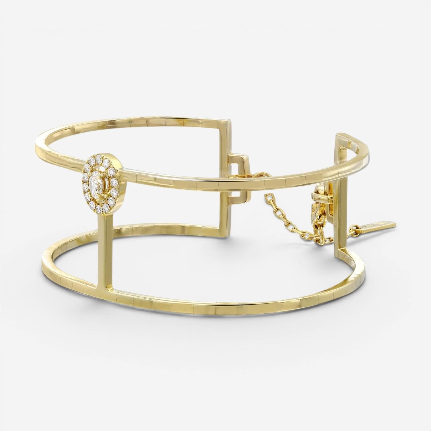 Messika Glam'Azone 18K Yellow Gold Diamond Cuff Bracelet 06498-YG-S