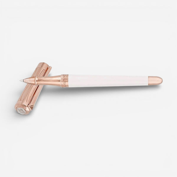 S.T. Dupont Liberté White Lacquer & Rose Gold Rollerball Pen DP462398