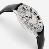 Cartier Ronde Louis 18K White Gold Diamond Manual Wind Men's Watch WR007002