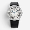 Cartier Ronde Louis 18K White Gold Diamond Manual Wind Men's Watch WR007002