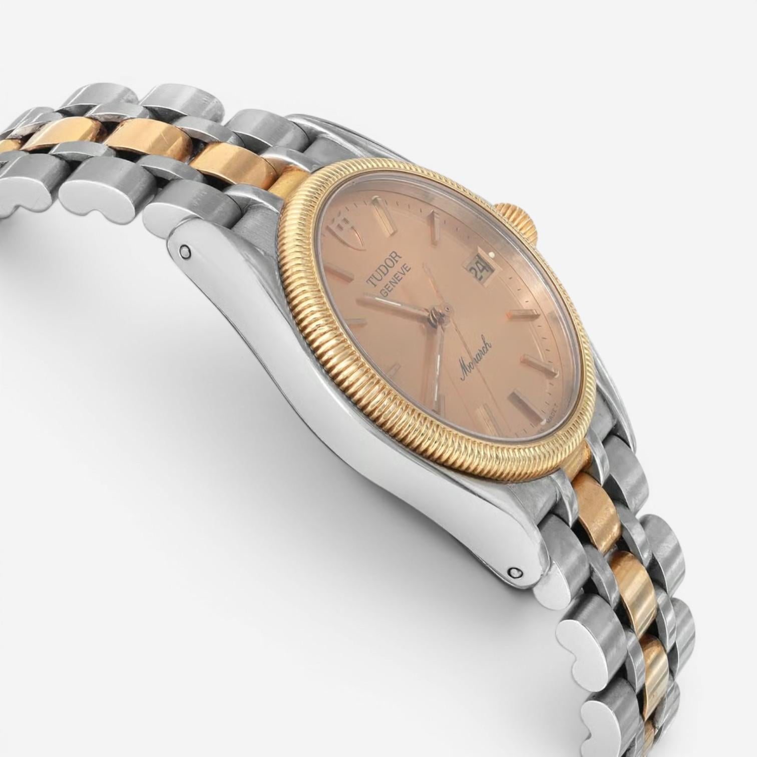 Tudor Geneve Monarch Stainless Steel & 18K Gold Quartz Unisex Watch 15733