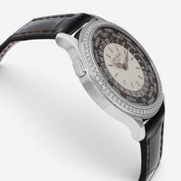 Patek Philippe World Time 18K White Gold Diamond Automatic Men's Watch 7130G-001