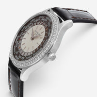 Patek Philippe World Time 18K White Gold Diamond Automatic Men's Watch 7130G-001