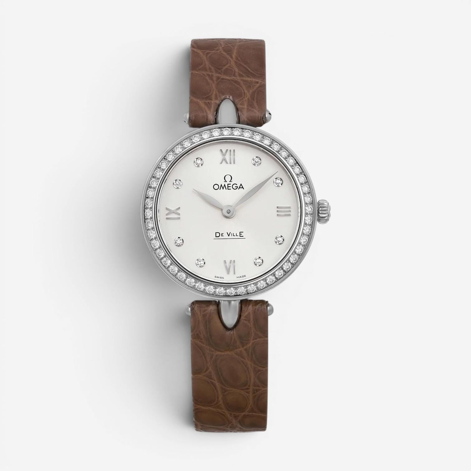 Omega De Ville Prestige Stainless Steel Diamond Quartz Ladies Watch 424.18.27.60