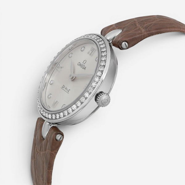 Omega De Ville Prestige Stainless Steel Diamond Quartz Ladies Watch 424.18.27.60