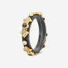 Armenta Midnight Blackened Sterling Silver Diamond Stack Band Ring Sz. 7 04358