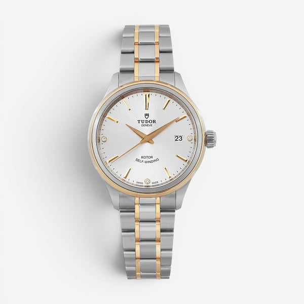 Tudor Style Stainless Steel & 18K Yellow Gold Diamond Automatic Unisex Watch 125