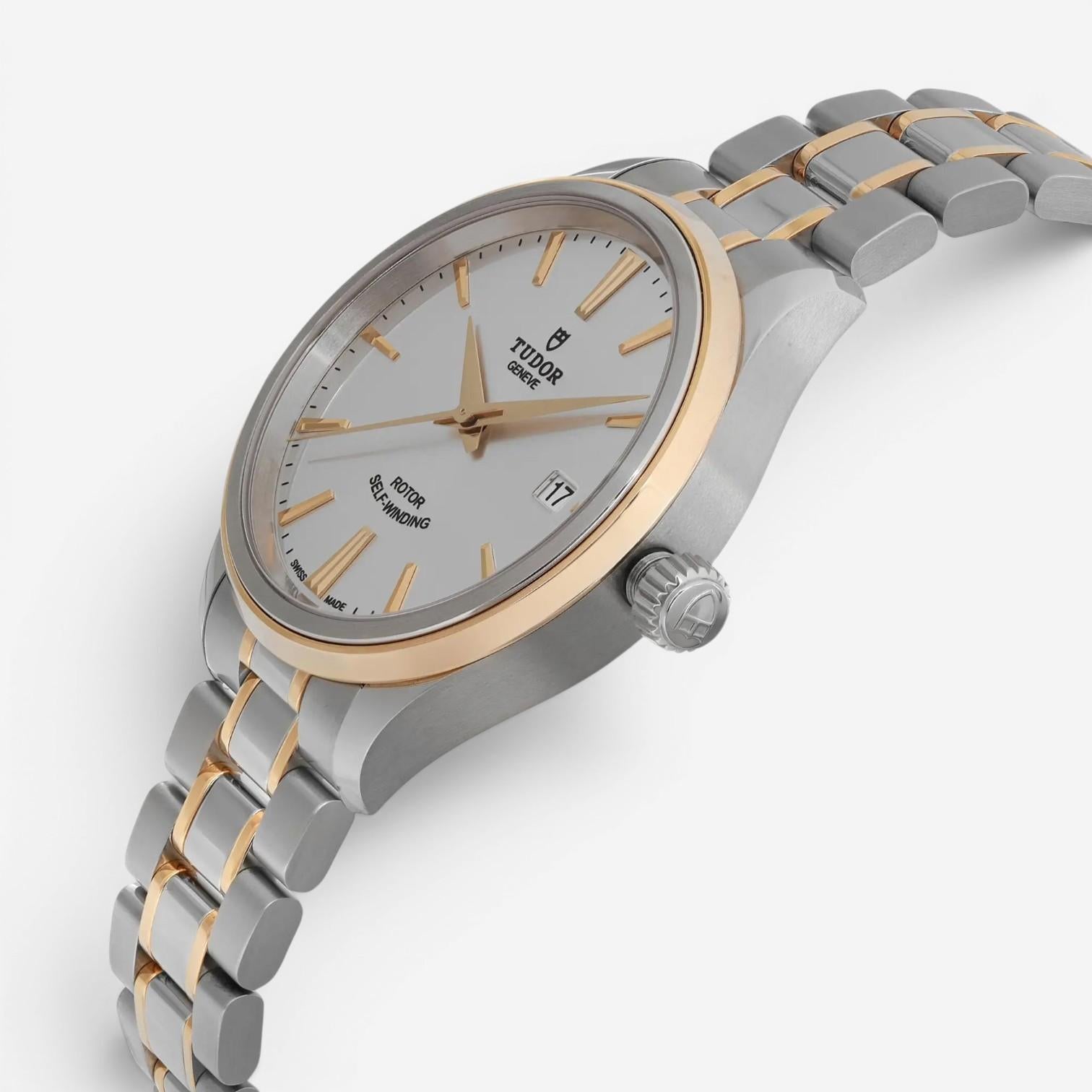Tudor Style Stainless Steel 18K Yellow Gold Automatic Unisex Watch 12503-0002