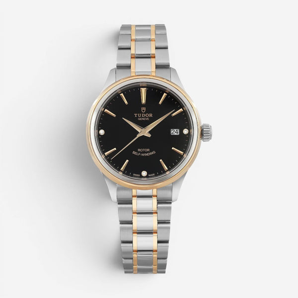 Tudor Style Stainless Steel & 18K Yellow Gold Diamond Automatic Ladies Watch 121
