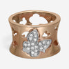 Salvini 18K Rose & White Gold Diamond Butterfly Wide Band Ring Sz. 7 044103