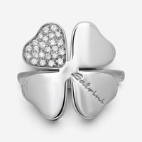 Salvini 18K White Gold Diamond Floral Cocktail Ring Sz. 7.25 044116
