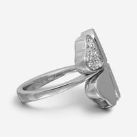 Salvini 18K White Gold Diamond Floral Cocktail Ring Sz. 7.25 044116