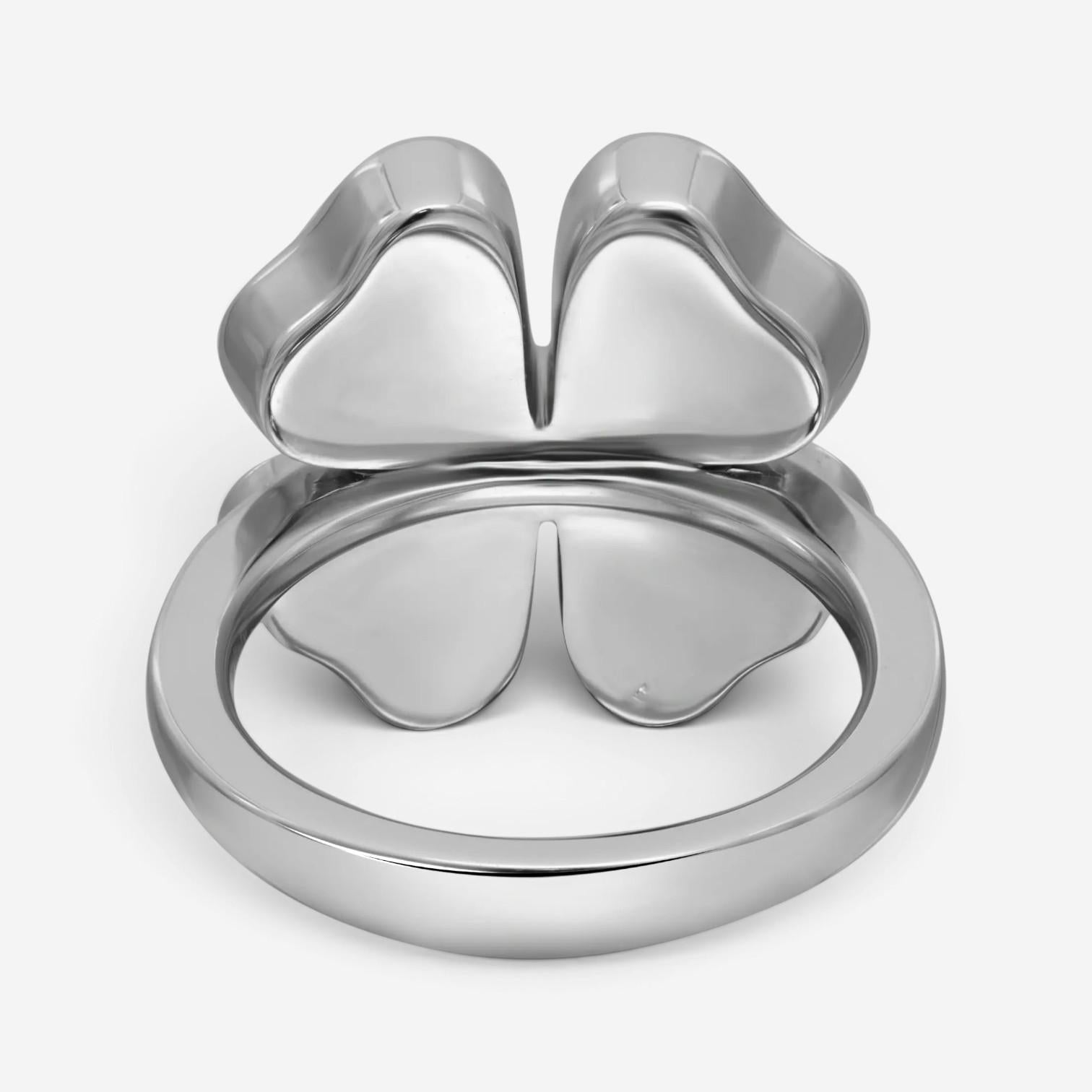 Salvini 18K White Gold Diamond Floral Cocktail Ring Sz. 7.25 044116