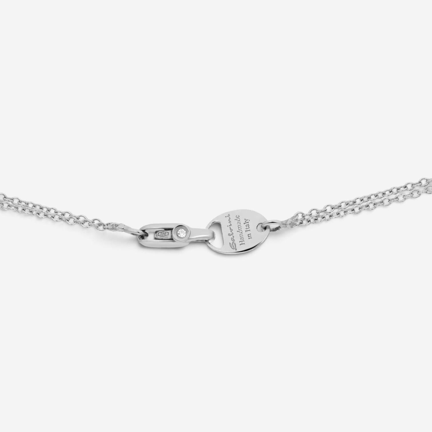 Salvini 18K White Gold Black & White Diamond Round Pendant Necklace 044127
