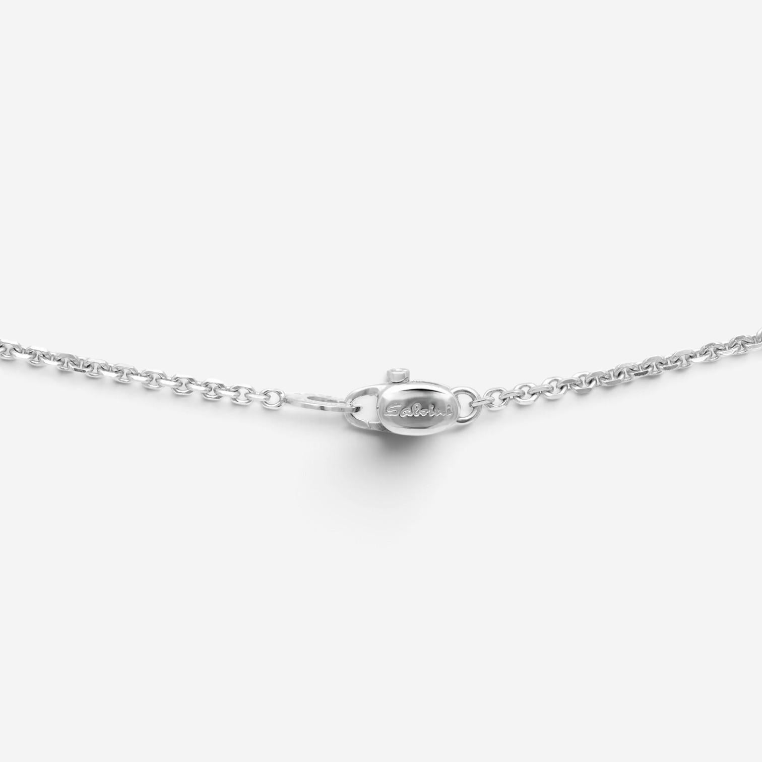 Salvini 18K White Gold Diamond Bar Pendant Necklace 044134