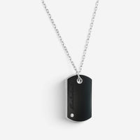 Salvini 18K White Gold Diamond & Onyx Bar Pendant Necklace 044143